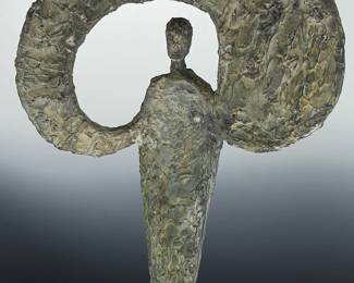 1970s Vintage Brutalist Figural Sculpture Copper & Solder Herbert Kallem Student #4