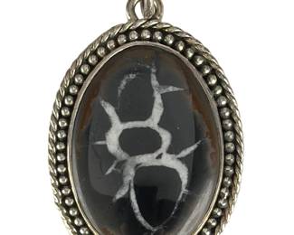 STERLING Silver Septarian Nodule Custom Studio Artist Pendant