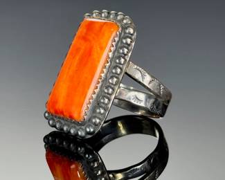 Sterling Silver Spiny Oyster Ring, Handmade. StudioArtist, Size 7.75