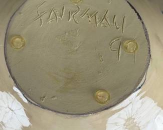 FAIRMAN '99 Signed Studio Art Pottery. VasePot Modern Abstract Glaze