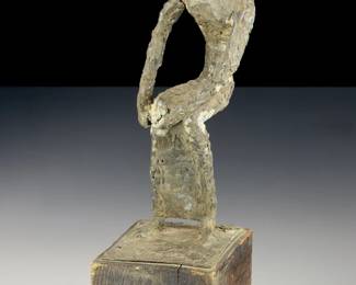 Brutalist figural Sculpture Copper Solder, 1970s Vintage, Herbert Kallem Student