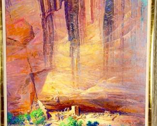 curt Walters Original Oil Painting "Antelope House" Canyon De Chelly, LARGE CANVAS