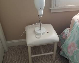 Stool; table lamp