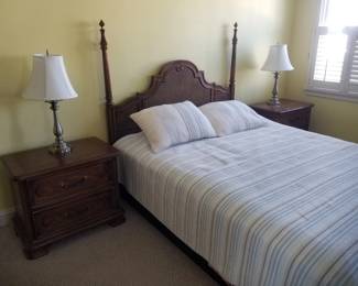 Queen bedroom suite: queen bed; two nightstands; armoire; dresser with mirror