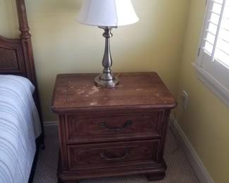 Queen bedroom suite: two nightstands; two table lamps