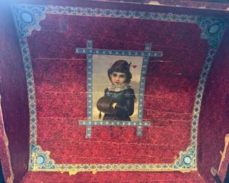 Inside of the lid on a beautiful antique trunk!
