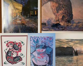 Van Gogh, Matisse, Monet framed copies