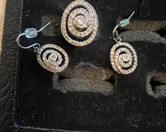 Diamond and 14kt white gold set