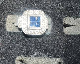 Sapphire diamond and 18kt gold ring