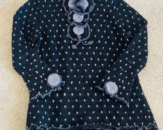 Floral-Neck Sweater