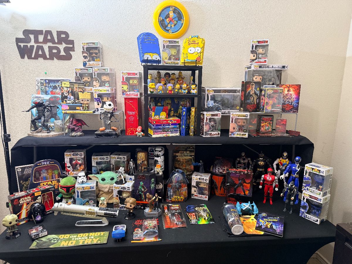 Star Wars, Power Rangers, Pokémon, Stranger Things, The Office, The Simpsons, Game of Thrones, Nightmare Before Christmas, Parks & Recreation