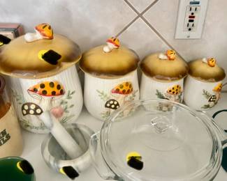 Vintage Mushroom Canister Set