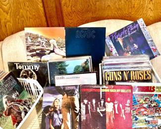 Vintage vinyl record collection