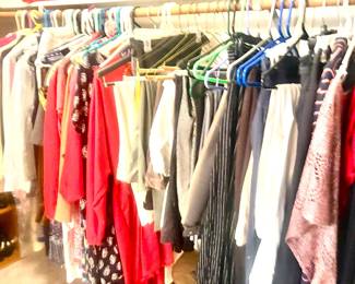 LOTS of clothes, shoes, purses, bags
