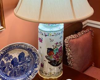 There are two of these tobacco leaf lamps