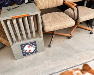 Modine Hot Dawg unit heater, kitchen chairs