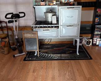1920 Black and White Enamel Stove 