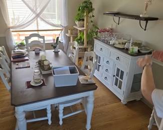 table and cabinet set