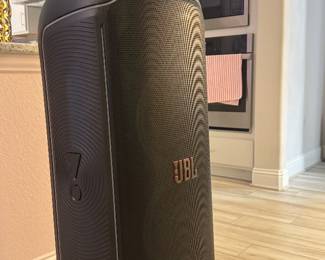 JBL ultimate Party speaker. This is the biggest one. It retails for 1499 on Amazon and we literally just took it out of the box.