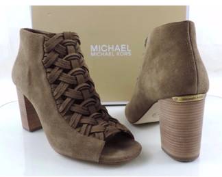 Rare MK booties in black and taupe 