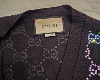 This is a Gucci Crystal Studded Cardigan 