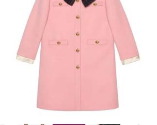 Gucci wool coat with removable bow & collar 