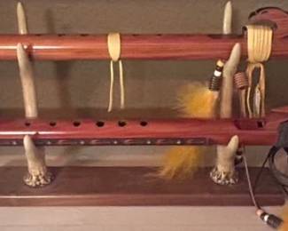 ar Native American Double Flute Display