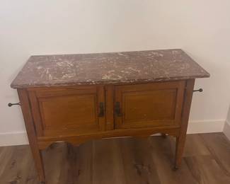 f antique cabinet with marble top