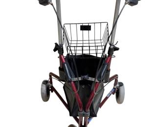 Dura Care 3 Wheel Walker with Brakes Pouch and Basket