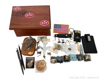 Wooden Box and Ray Lee Hobo Figurine