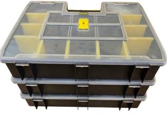 3 Stanley SortMaster Organizers Filled with Hardware