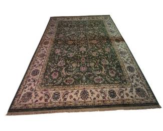 Green and Cream Shaw Rug