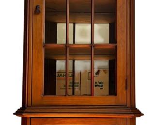 Gorgeous Solid Wood Carved Cabinet with Mirrored Back
