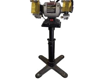 Craftsman 6in Bench Grinder Mounted on Floor Dolly