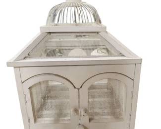 White Wooden Birdcage