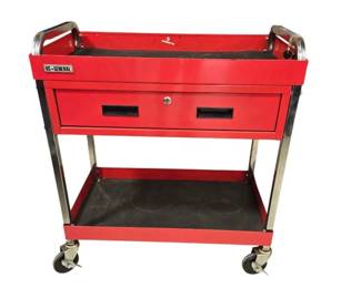 US General 30in 1 Drawer Multi Purpose Service Cart with Locking Drawer