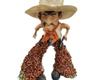 Handmade Paper Mache Cowboy