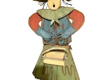 Unique Wood and Metal Crafted Lady Art