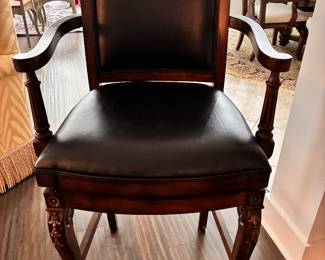 Bar stools with leather - a pair