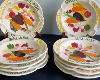 Hand Painted Vintage Ceramic Pasta/Salad Bowls