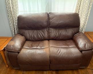 Leather love seat