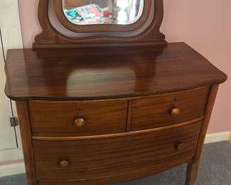 antique princess-style dresser with mirror