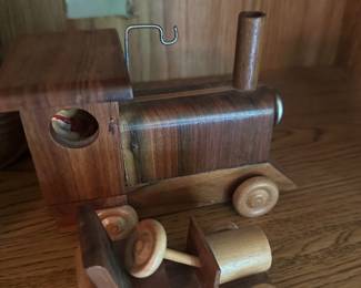 handmade wooden train set