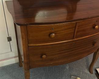 antique tiger oak mirrored vanity