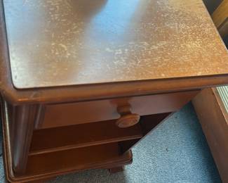 vintage-style wooden nightstand