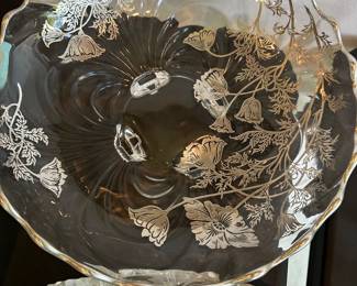 vintage Silver City Glass Co. footed bowl