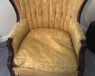 vintage 1950s channel-back wing chair