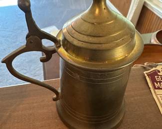 vintage solid brass stein