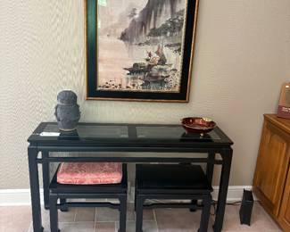 3 Piece Console Table w/Benches
