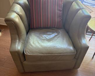 1 of 2 Leather Swivel Chairs